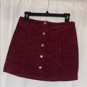Maroon velvet skirt
